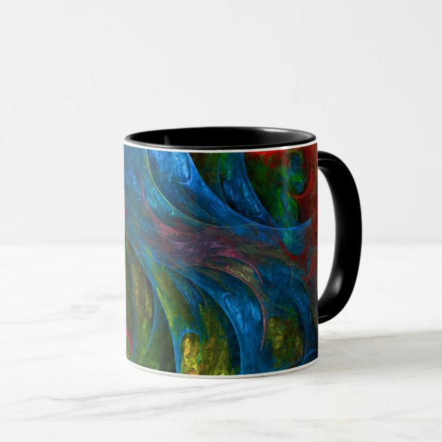 Genesis Bleu Mug café Abstrait (Devant droit)