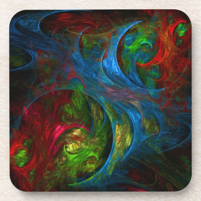 Genesis Blue Art Abstrait Cork Dessous de verre (Devant)