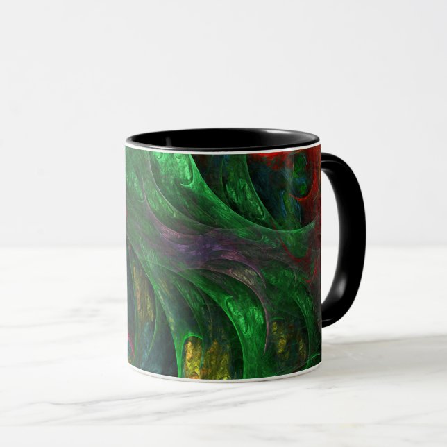 Genesis Green Abstrait Coffee Mug (Devant droit)