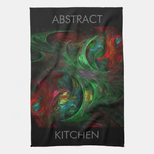 Genesis Green Art Abstrait Serviette de cuisine (Vertical)