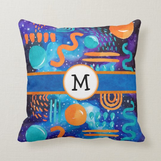Génial, bizarre, dessin géométrique d'amusement coussin