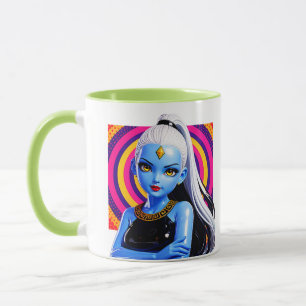 Genie Princesse Mug Brillant Fantaisie Portrait Bl