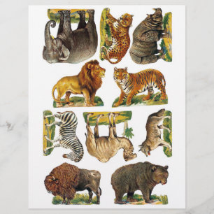 Geniune (pas AI) Victorian Zoo Animal Fussy Cuts