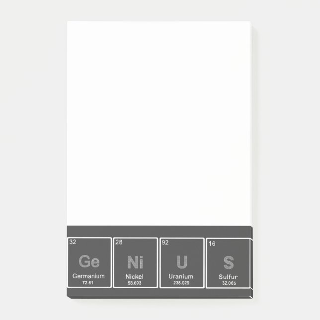 GeNiUS Éléments de table périodique Post-it Notes (Devant)