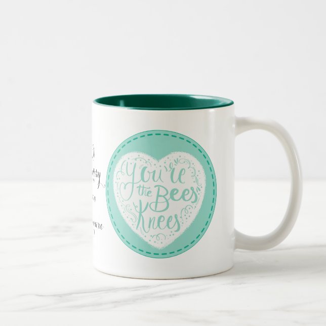 genoux d'abeilles, valentine, anniversaire, tasse (Droit)