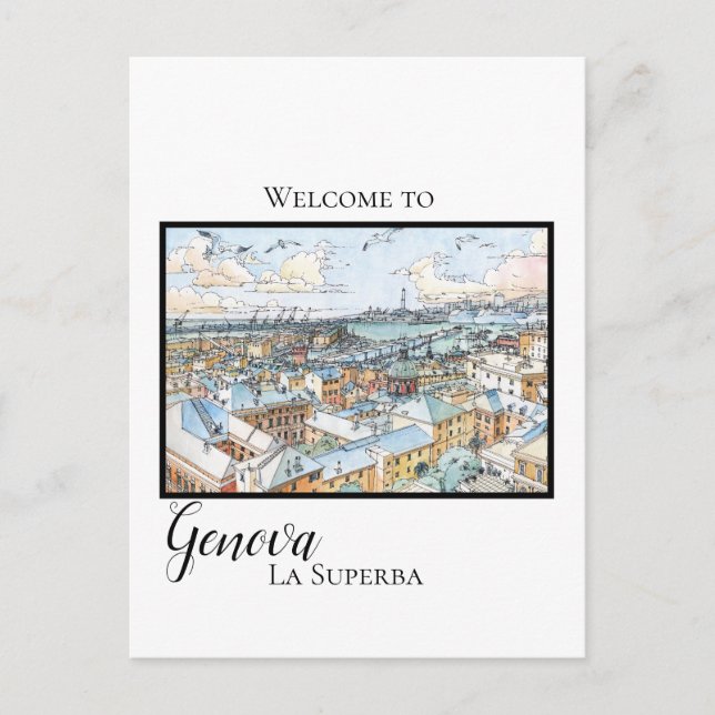 Genova la superba - panoramique - carte postale de (Devant)