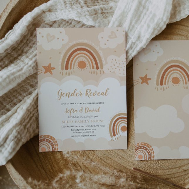 Genre Reveal Boho Rainbow Invitation (Créateur téléchargé)