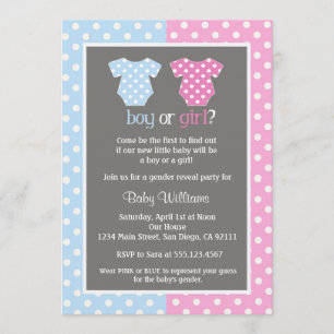 Genre Reveal Party Baby Shower Invitations
