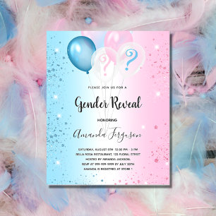Genre révéler la fête rose bleu garçon invitation
