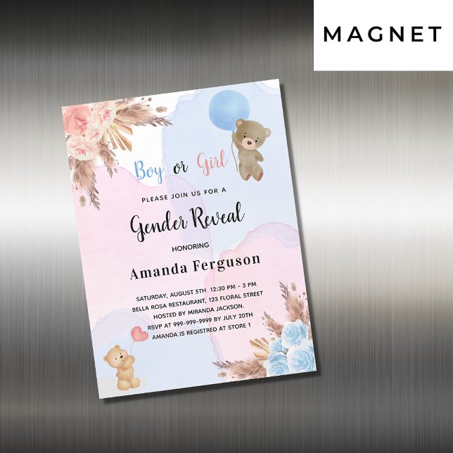 Genre révéler pampas teddy invitation aimant (Créateur téléchargé)
