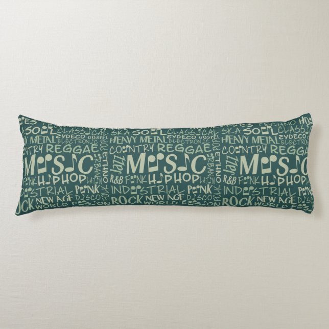 Genres de musique Word Collage corps coussin (Devant)