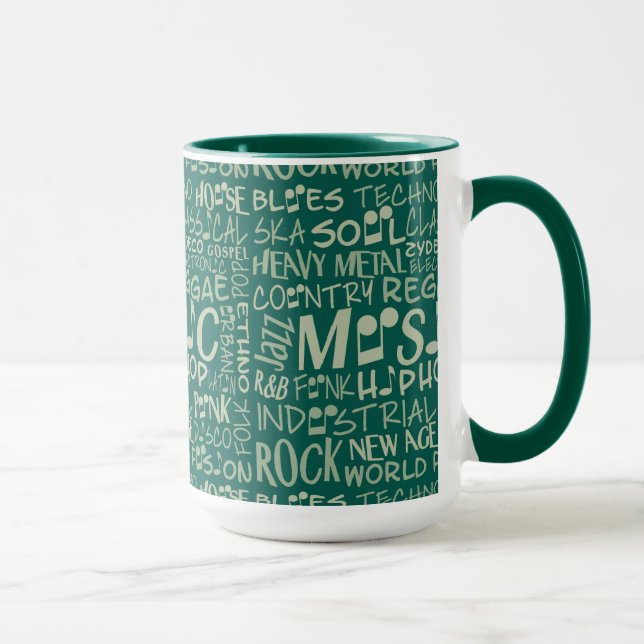 Genres de musique Word Collage de tasses (Droite)