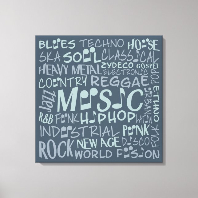 Genres de musique Word Collage papier de toile (Recto)