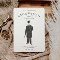 Gent vintage | Carte de demande Groomsman