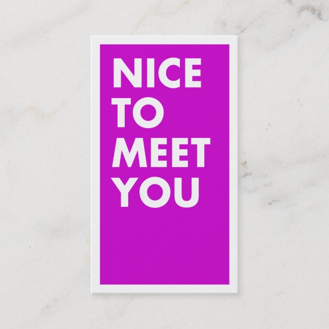 Gentil de vous rencontrer carte de visite (Devant)