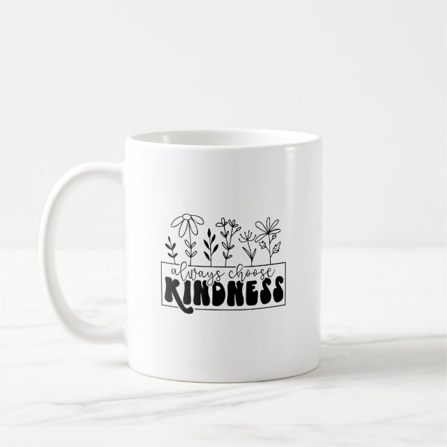 Gentillesse et fleurs café Mug (Gauche)