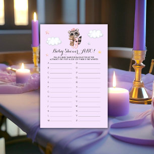 Gentle Raccoon Animal Girl Baby shower Jeu ABC