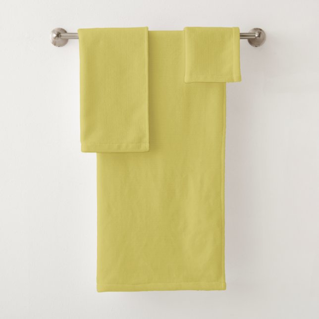 Gentle Warm Yellow Decorative Bath Towel Set (En situation)