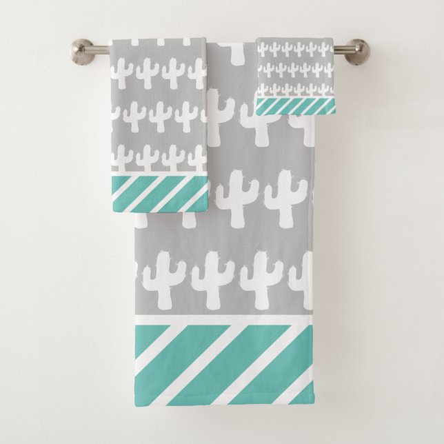 Geo Cactus Motif gris couleur tendance (En situation)