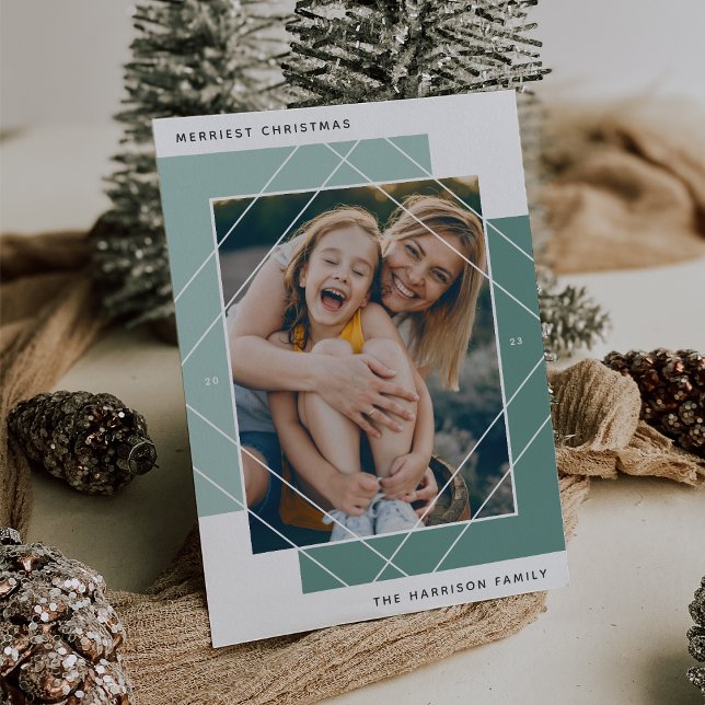 Geo Colorblock Photo Carte de vacances (Créateur téléchargé)