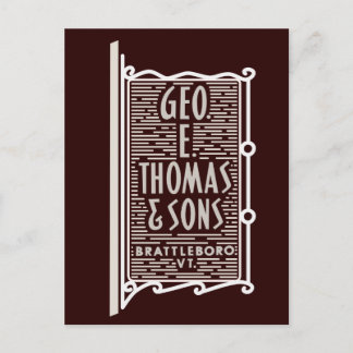Geo. E. Thomas & Sons Brattleboro VT Logo Carte po