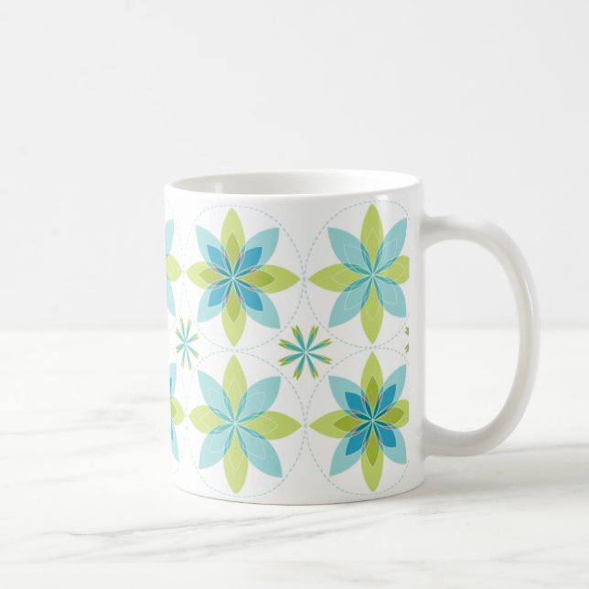 Geo-fleur-seafoam de tasse de café (Droite)