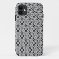 Geo Hexagon Black + Silver Motif iPhone 5 Coque