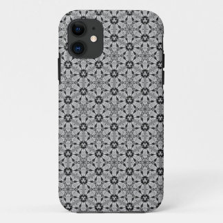 Geo Hexagon Black + Silver Motif iPhone 5 Coque