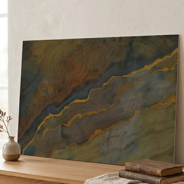 Géode d'agate terreuse Grand Art mural horizontal (Horizontal 36x24" poster from Zazzle perfect for masculine office.)