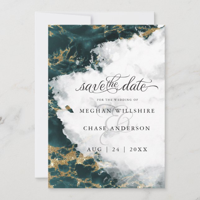 Géode d'aquarelle Sapphire turquoise BarefootBride (Devant)