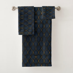 Géode moderne Agate Marine Bleu Or    MonogrammeB