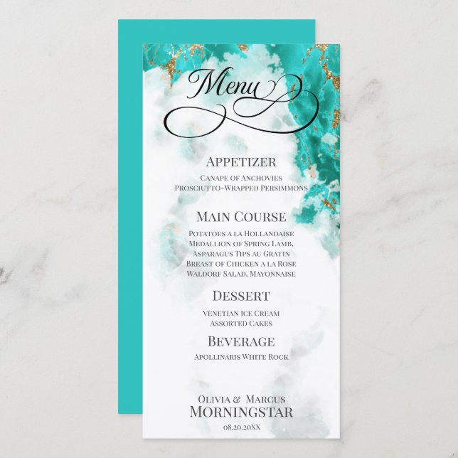 Géode Turquoise Aquarelle (Devant / Derrière)