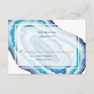 Géodes d'aquarelle bleue Mariage RSVP