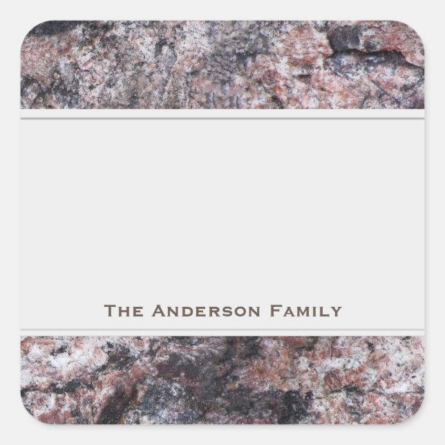 Géologie Rocher Pinkish avec Étiquette texte (Devant)