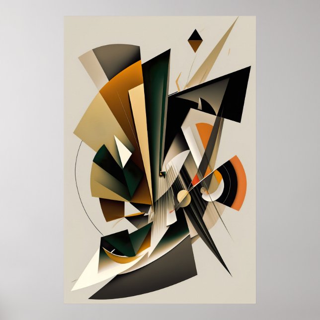 Geometric Abstract Shapes Wall Art Poster (Devant)