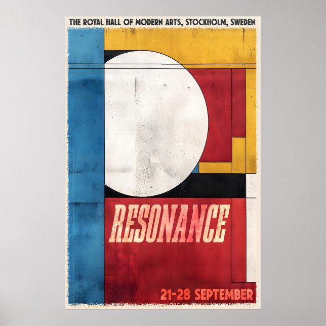 Geometric Art Print Stockholm Exhibition Poster (Devant)