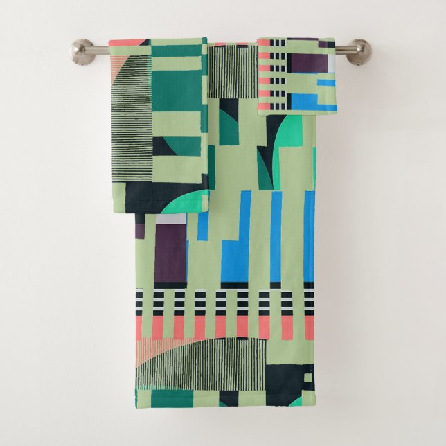 Geometric Color‑Blocked Motif Modern (En situation)