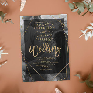 Geometric gold typography photo budget wedding