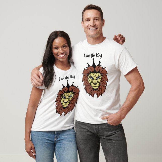Geometric Lion King T-Shirt – Power, Strength  (Unisexe)