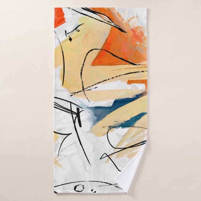 Geometric strokes abstraction. Abstract painting,  (Serviette de bain)