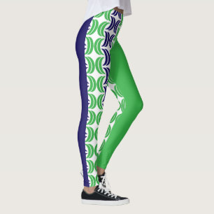 Géométrie chic : Vert Bleu Leggings modernes
