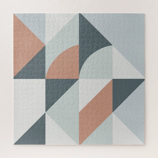 Géométrie délavée vintage | Puzzle moderne du mili (Vertical)