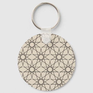 Géométrie d'étoile quintuple Sable Encre Porte-clé