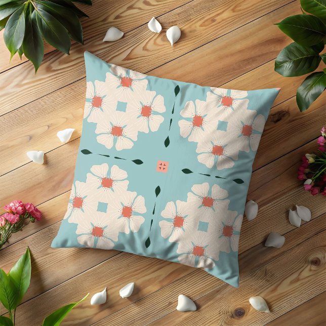 Géométrie en fleur douce Coussin (Créateur téléchargé)