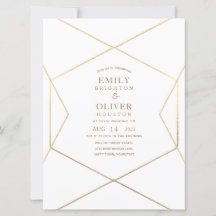 Géométrie en or minimaliste Invitations de mariage