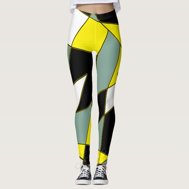 Géométrie funky Art Abstrait Leggings Sport (Devant)