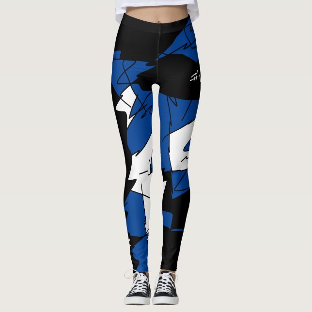 Géométrie funky Art Abstrait Sport Leggings (Devant)