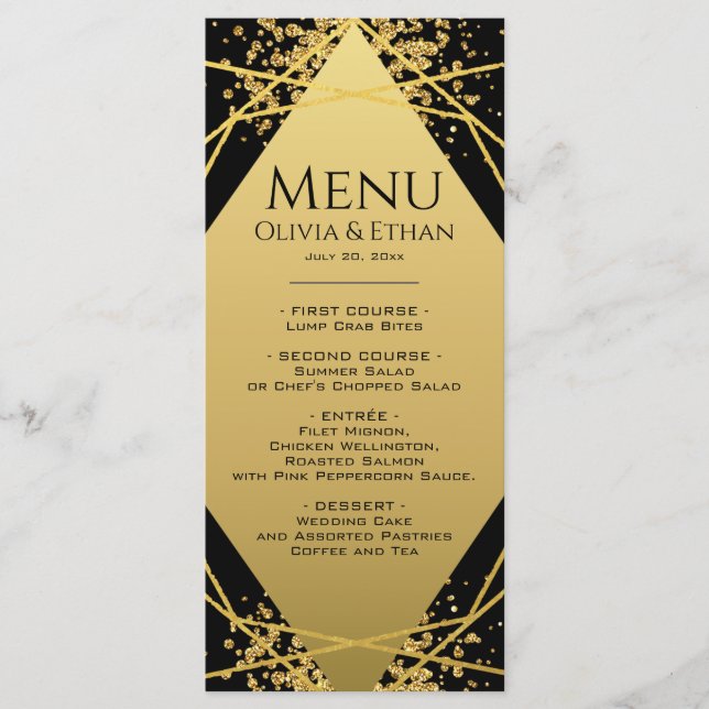 Géométrie or sur le menu Mariage noir (Devant)