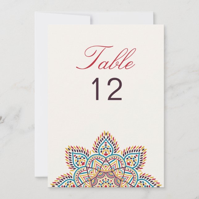 Géométrie Paillettes Métal Luxe Numéro de Table de (Devant)