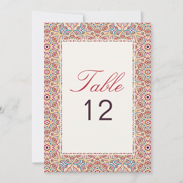 Géométrie Paillettes Métal Luxe Numéro de Table de (Devant)